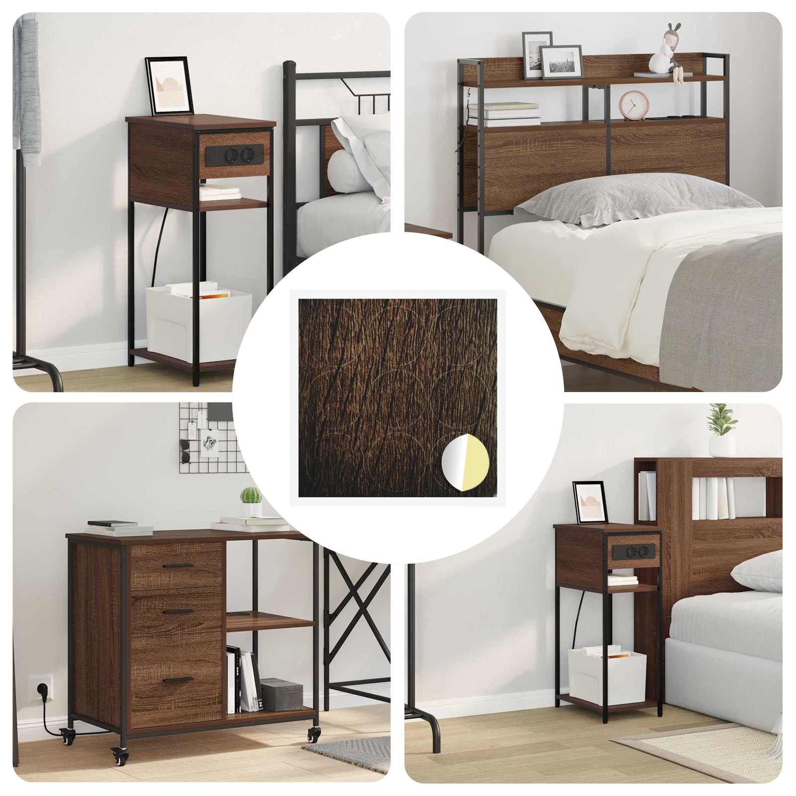 Self-adhesive Screw Cover 12 pcs Brown Oak Ø 20 x 0.5 mm