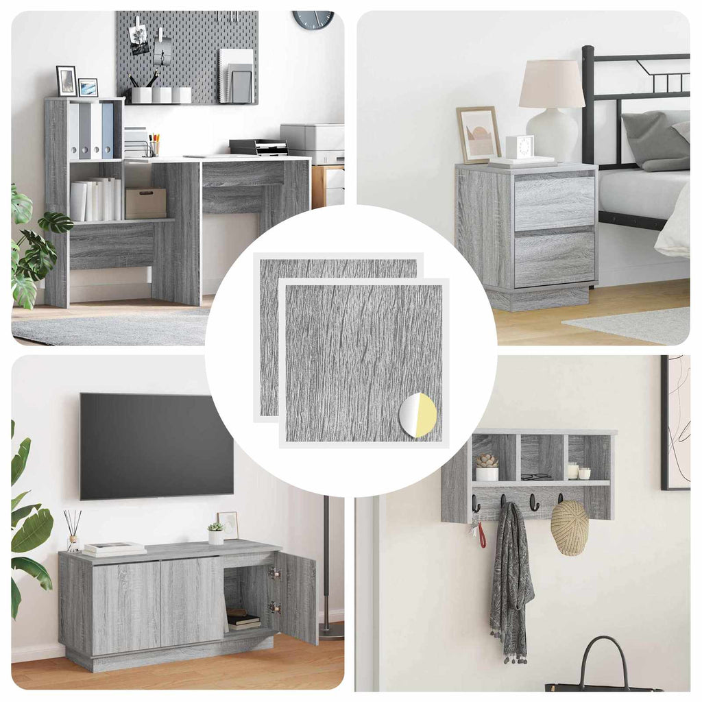 Self-adhesive Screw Cover 2 pcs Grey Sonoma Ø 20 x 0.5 mm