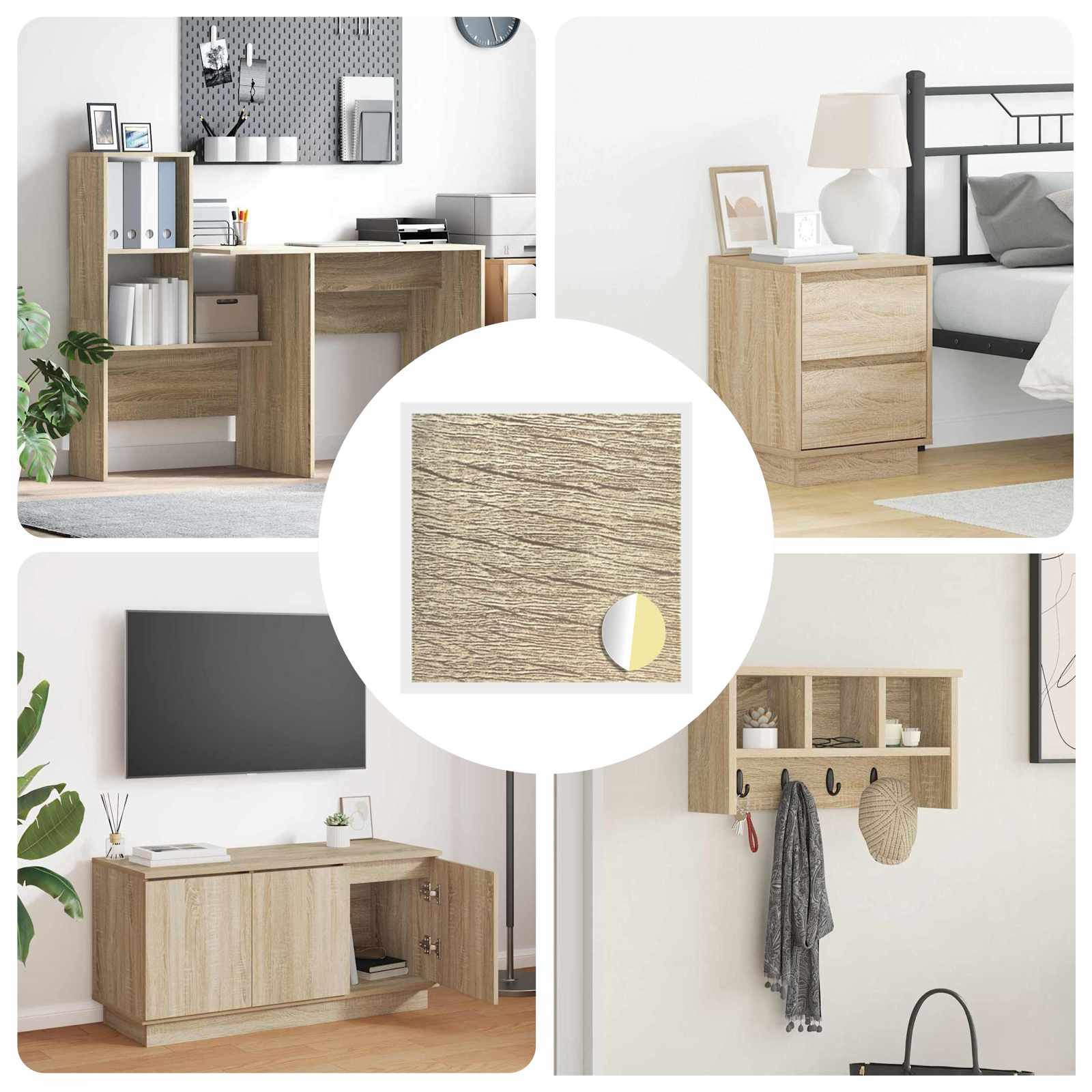 Self-adhesive Screw Cover 12 pcs Sonoma Oak Ø 20 x 0.5 mm