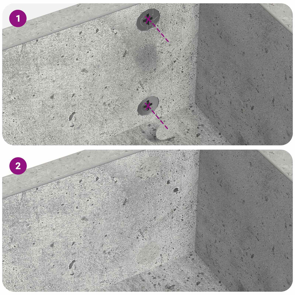 Self-adhesive Screw Cover 2 pcs Concrete Grey Ø 20 x 0.5 mm