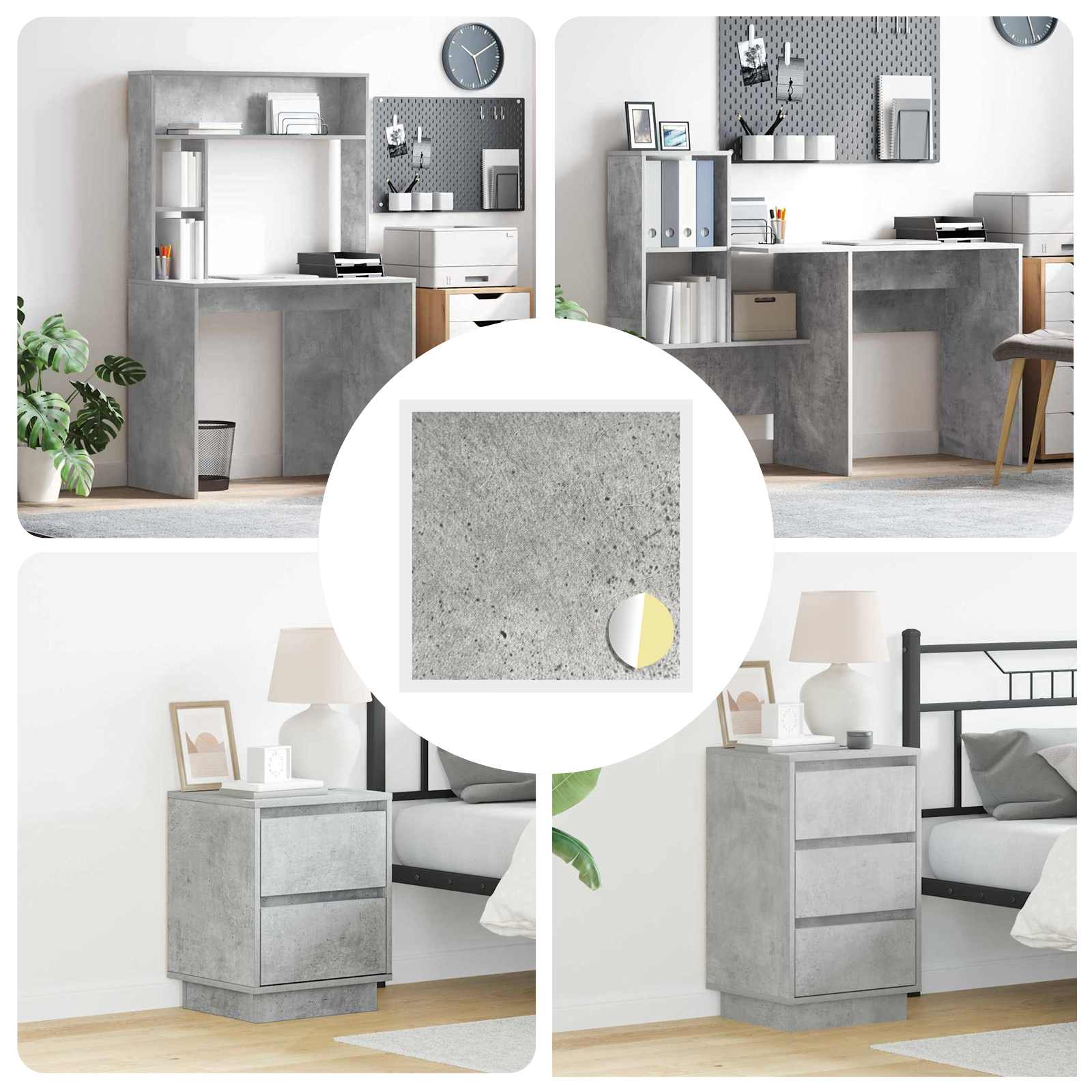 Self-adhesive Screw Cover 12 pcs Concrete Grey Ø 20 x 0.5 mm