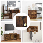 Self-adhesive Screw Cover 12 pcs Smoked Oak Ø 20 x 0.5 mm