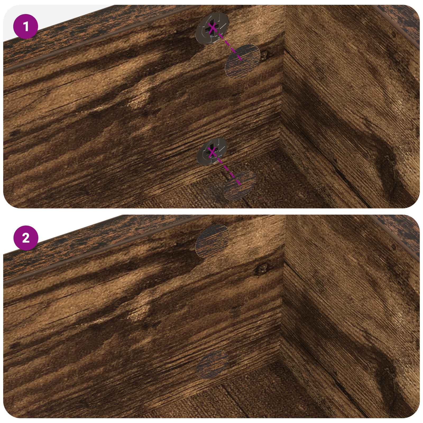 Self-adhesive Screw Cover 12 pcs Smoked Oak Ø 20 x 0.5 mm