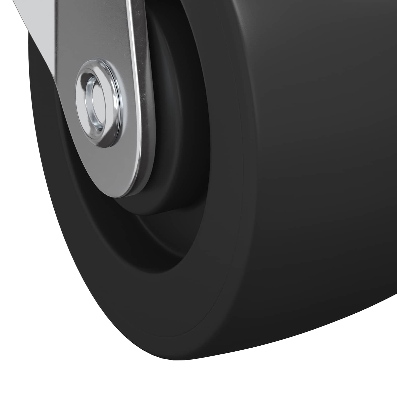 Caster 2 pcs Black and silver 63 x 48 x 46 mm Iron and nylon