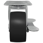 Caster 2 pcs Black and silver 63 x 48 x 46 mm Iron and nylon