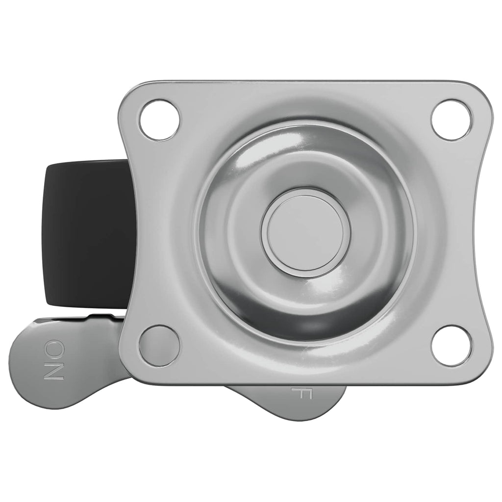 Caster 2 pcs Black and silver 63 x 48 x 46 mm Iron and nylon