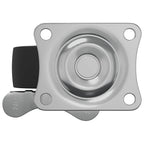 Caster 2 pcs Black and silver 63 x 48 x 46 mm Iron and nylon