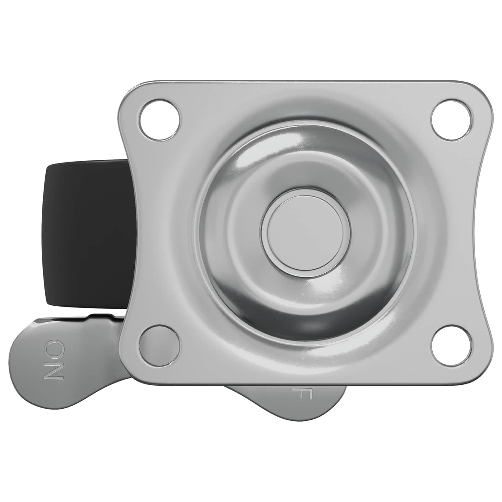 Caster 2 pcs Black and silver 63 x 48 x 46 mm Iron and nylon