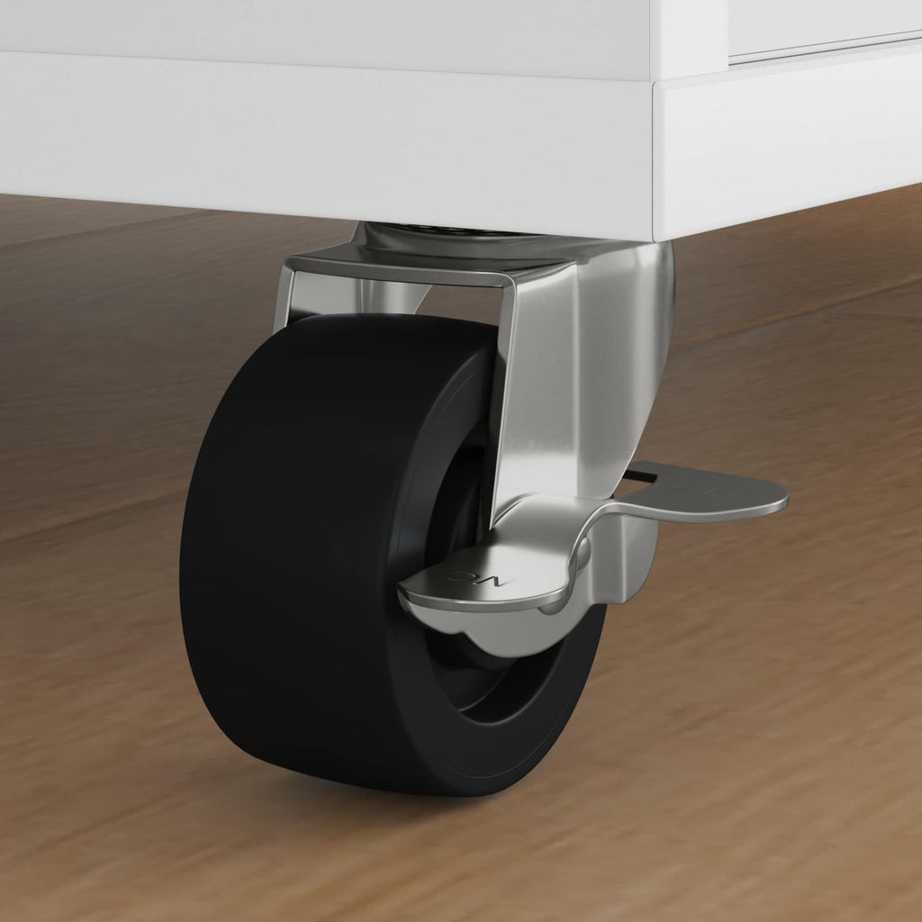 Caster 12 pcs Black and silver 63 x 48 x 46 mm Iron and nylon