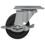 Caster 12 pcs Black and silver 63 x 48 x 46 mm Iron and nylon