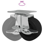 Caster 12 pcs Black and silver 63 x 48 x 46 mm Iron and nylon