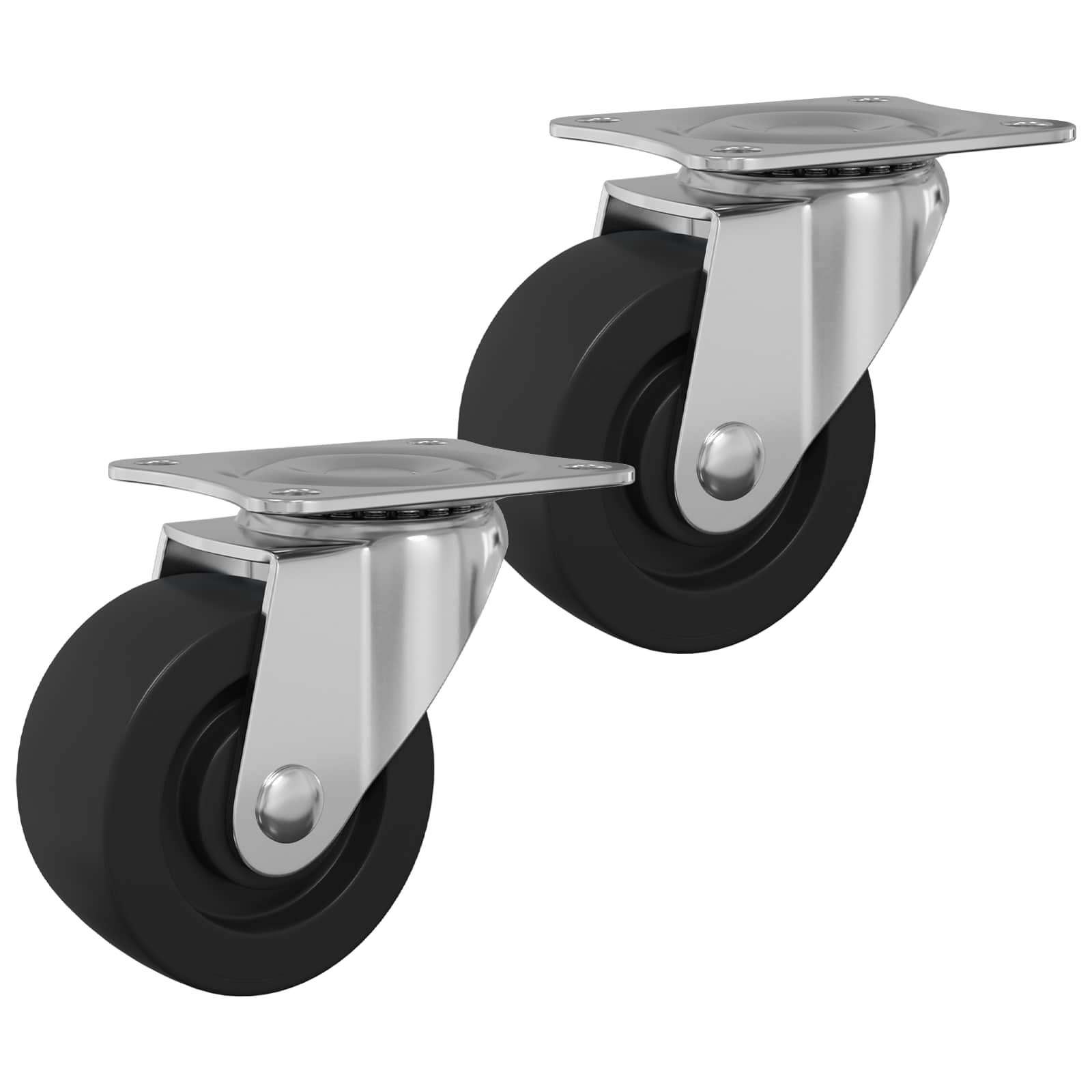 Swivel Castor 2 pcs Silver 60 x 60 x 50 mm Iron and nylon