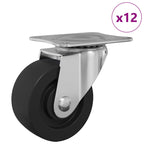Swivel Castor 12 pcs Silver 60 x 60 x 50 mm Iron and nylon