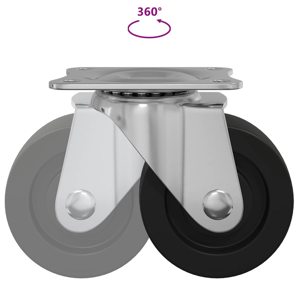 Swivel Castor 12 pcs Silver 60 x 60 x 50 mm Iron and nylon