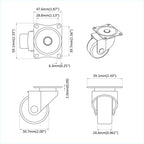 Swivel Castor 12 pcs Silver 60 x 60 x 50 mm Iron and nylon