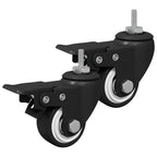 Casters 2 pcs Black M6 x 1.5 mm Iron and Nylon