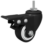 Casters 2 pcs Black M6 x 1.5 mm Iron and Nylon