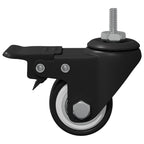 Casters 12 pcs Black M6 x 1.5 mm Iron and Nylon