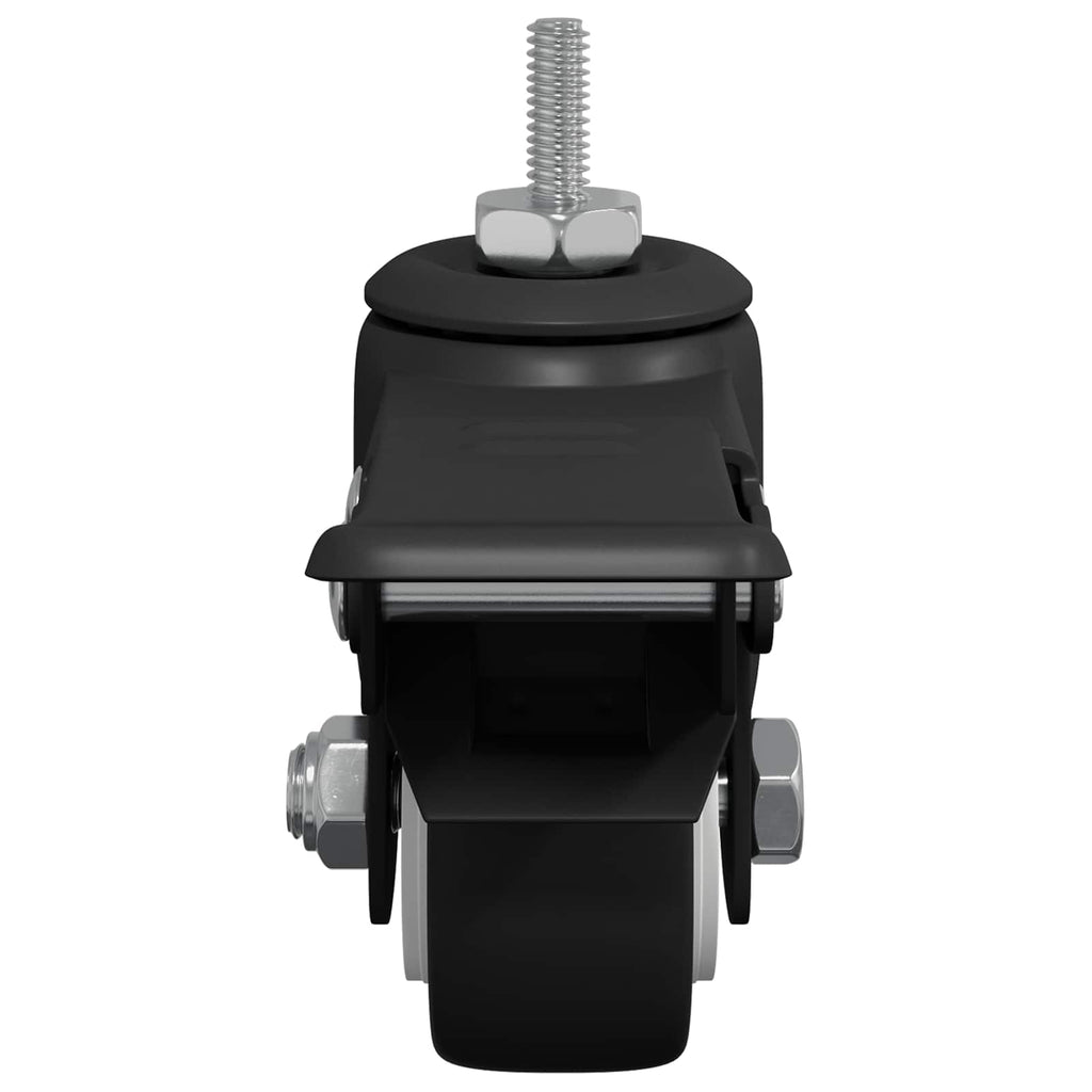 Casters 12 pcs Black M6 x 1.5 mm Iron and Nylon