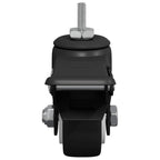 Casters 12 pcs Black M6 x 1.5 mm Iron and Nylon