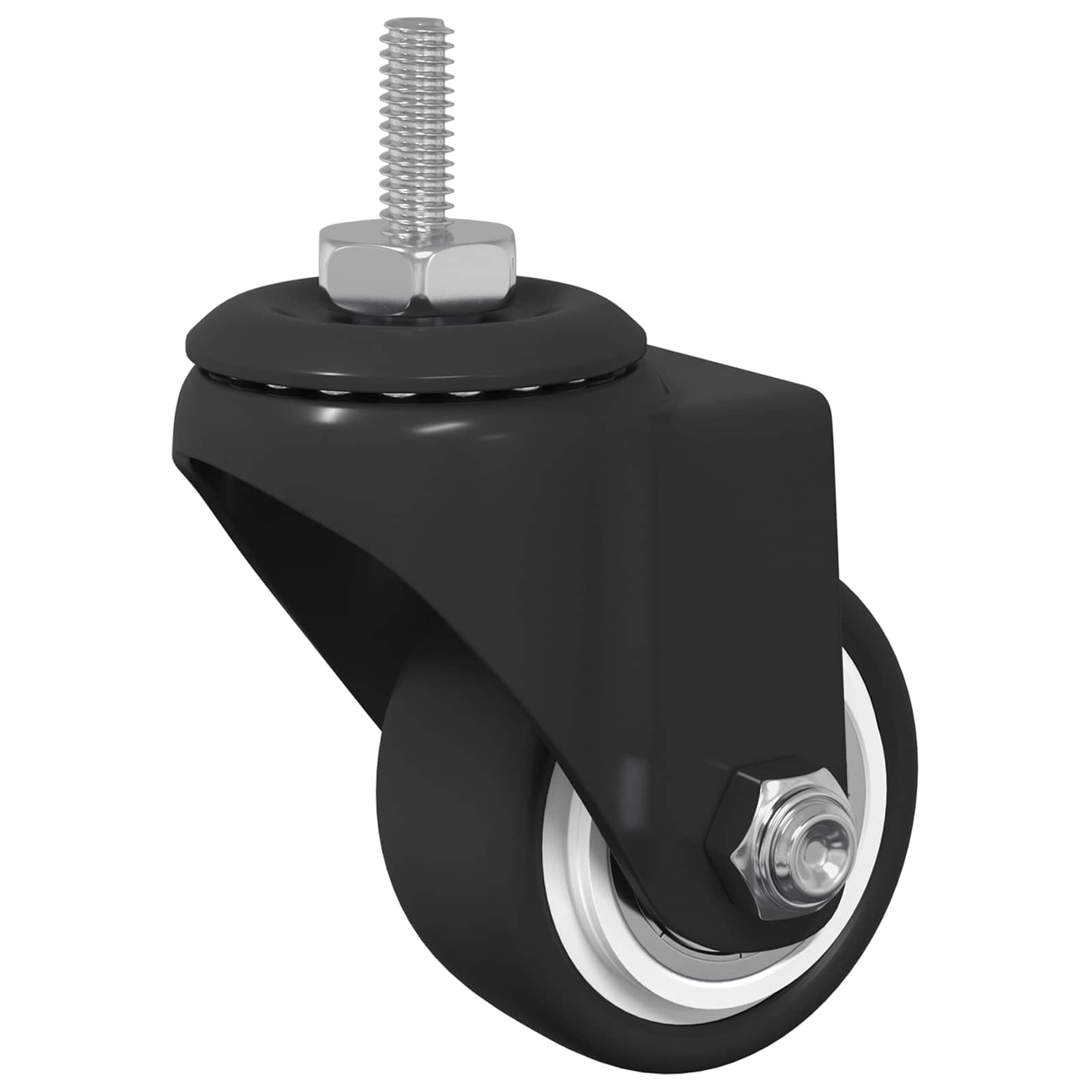 Swivel Castor 2 pcs Black M6 mm Iron and nylon