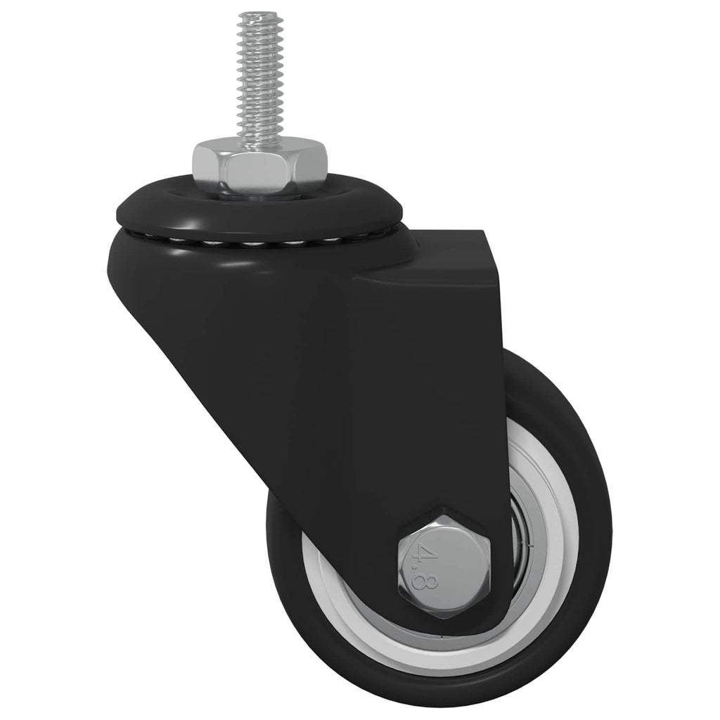 Swivel Castor 2 pcs Black M6 mm Iron and nylon