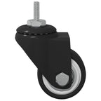 Swivel Castor 2 pcs Black M6 mm Iron and nylon