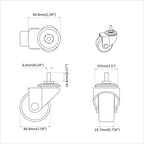 Swivel Castor 2 pcs Black M6 mm Iron and nylon