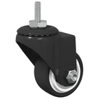 Swivel Castor 12 pcs Black M6 mm Iron and nylon