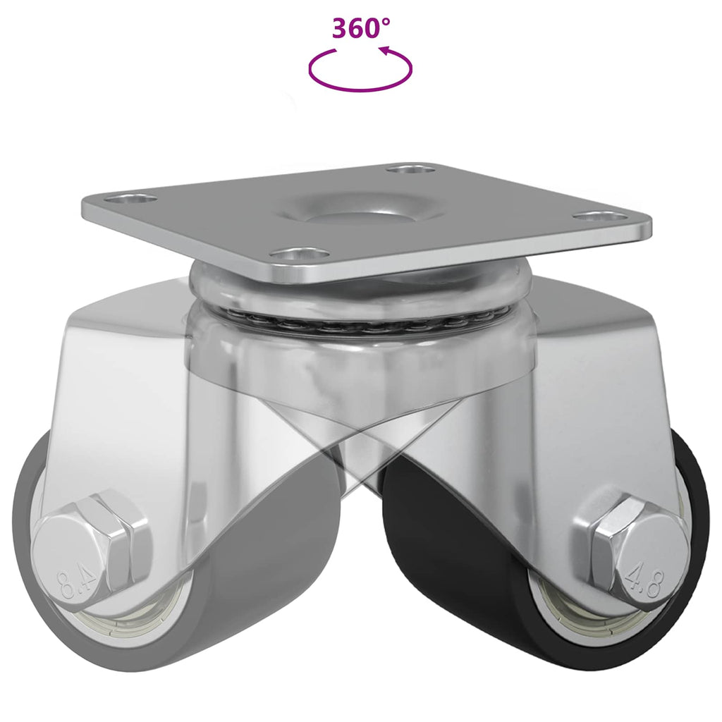 Caster 2 pcs Silver 50 mm Nylon