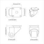 Caster 2 pcs Silver 50 mm Nylon