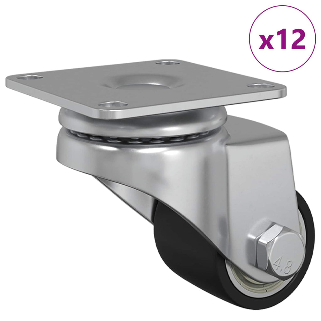 Caster 12 pcs Silver 50 mm Nylon