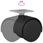 Swivel Castor 2 pcs Black 54 mm Iron and PP