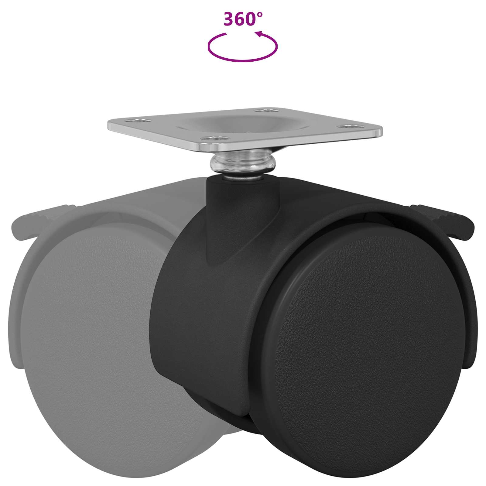 Castor Black Iron and Polypropylene