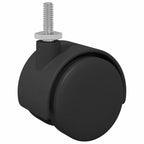 Caster 2 pcs Black and Silver 37.8 x 40 mm Iron and PP