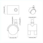 Casters 2 pcs Black 40.1 x 40.1 x 37.8 mm PP and Iron