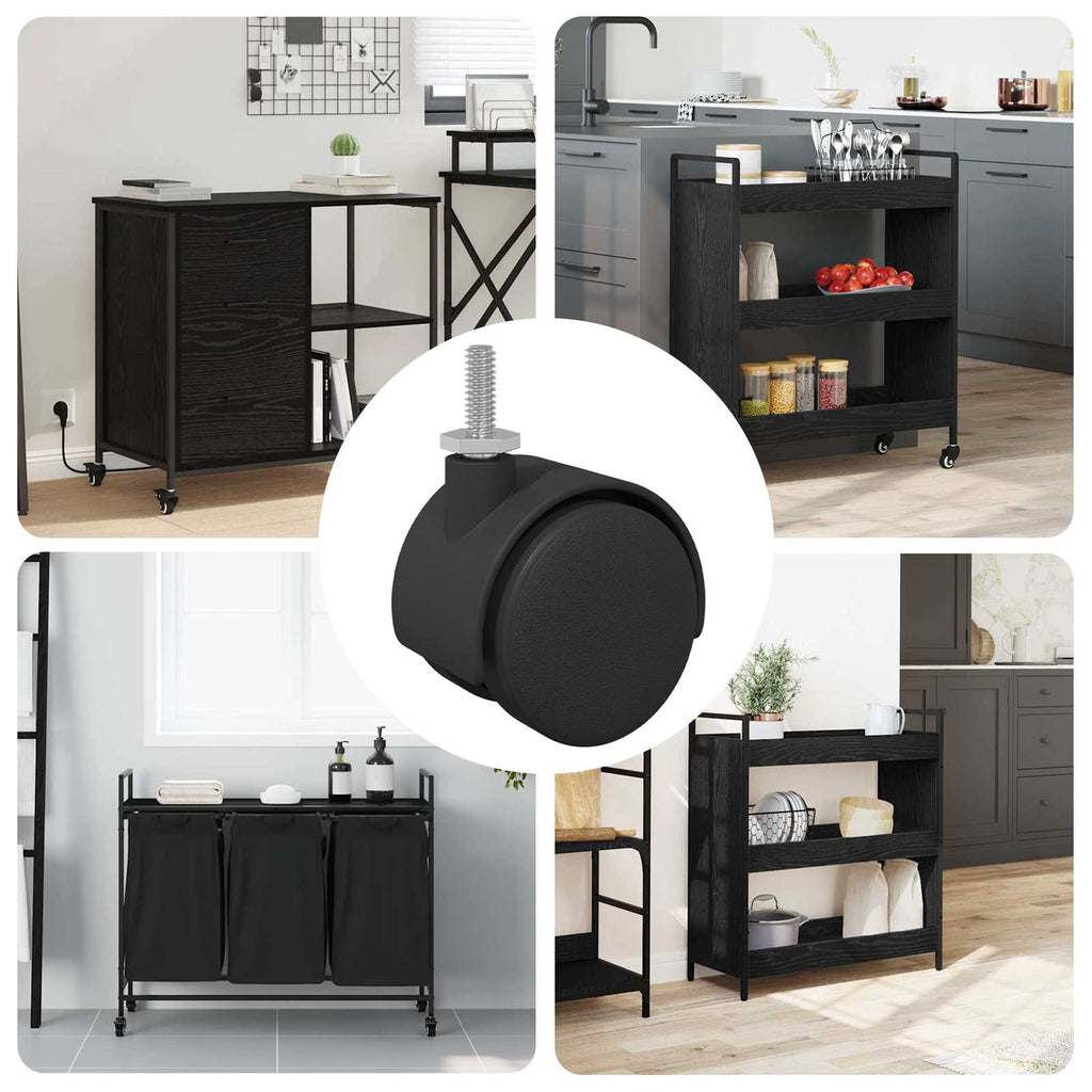 Casters 12 pcs Black 40.1 x 40.1 x 37.8 mm PP and Iron