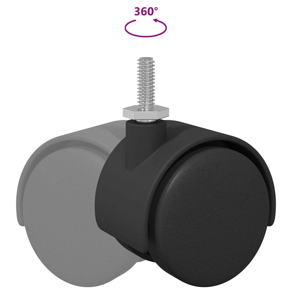 Casters 12 pcs Black 40.1 x 40.1 x 37.8 mm PP and Iron