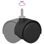 Casters 12 pcs Black 40.1 x 40.1 x 37.8 mm PP and Iron