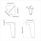 Furniture Feet 12 pcs Black 5.5 x 5.5 x 10 cm Iron