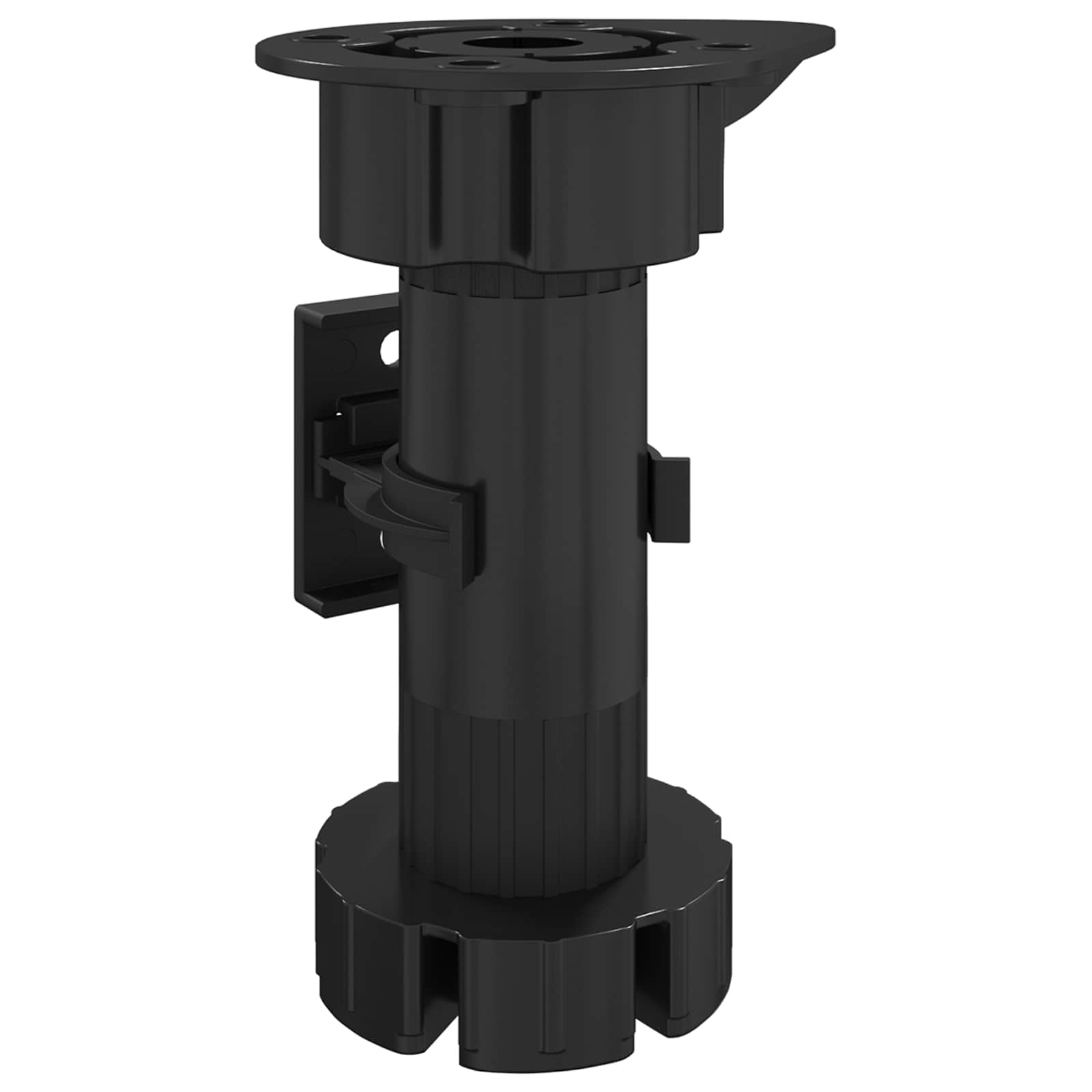 Furniture Feet Adjustable 2 pcs Black 46 x 46 x 128 mm PP