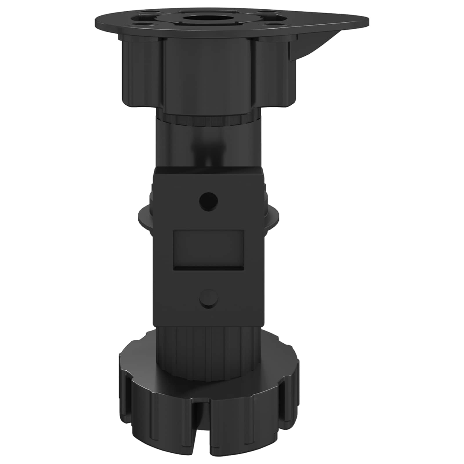 Furniture Feet Adjustable 2 pcs Black 46 x 46 x 128 mm PP