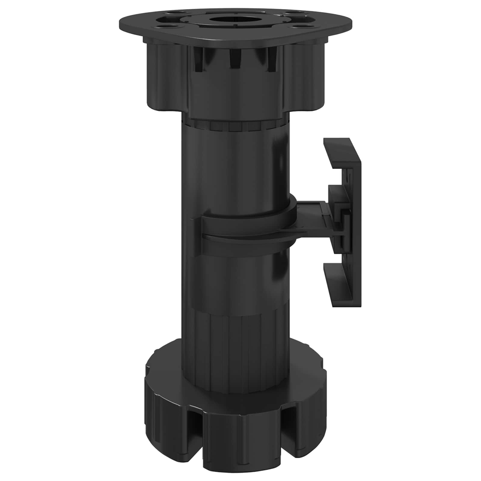 Furniture Feet Adjustable 2 pcs Black 46 x 46 x 128 mm PP