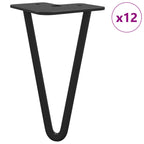 Furniture Foot 12 pcs Black 54.1 x 54.1 x 100 mm Iron