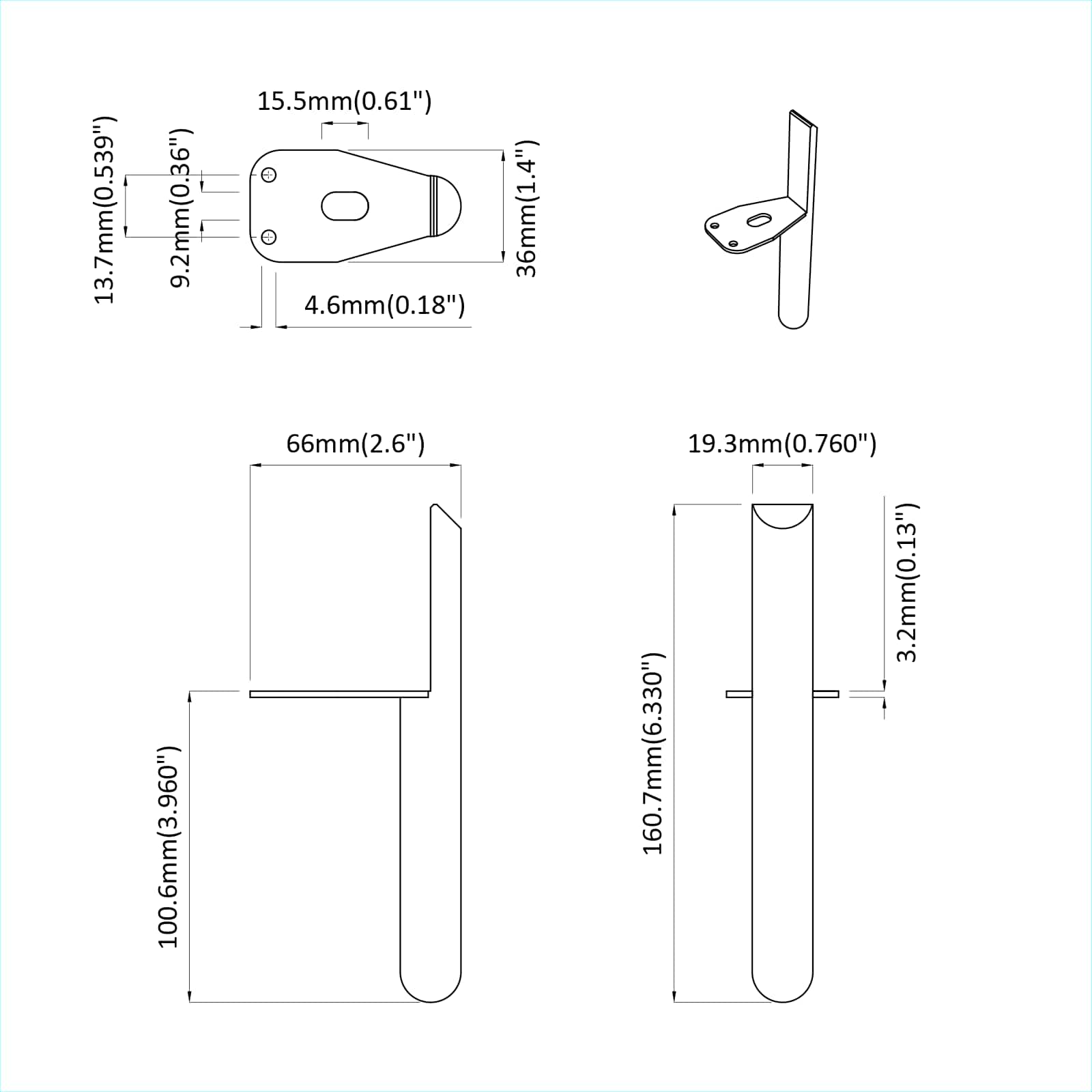Furniture Feet 2 pcs Black 0 Iron