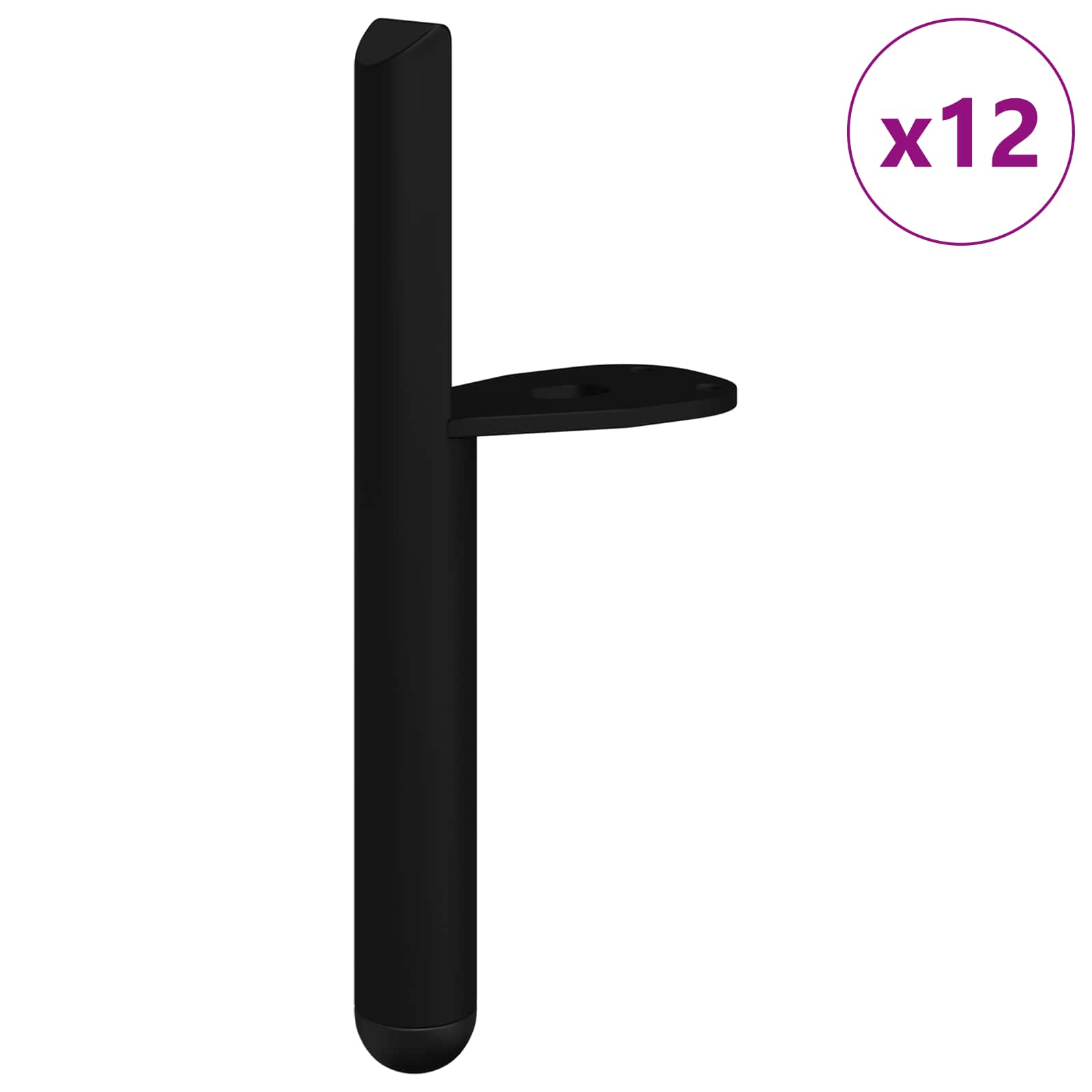 Furniture Feet 12 pcs Black 0 Iron