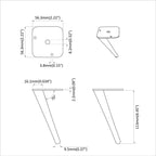 Standing Feet 2 pcs Black 56 x 56 x 100 mm Iron