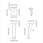 Standing Feet 2 pcs Black 40 x 40 x 100 mm Iron