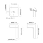Standing Feet 2 pcs Black 57 x 57 x 100 mm Iron