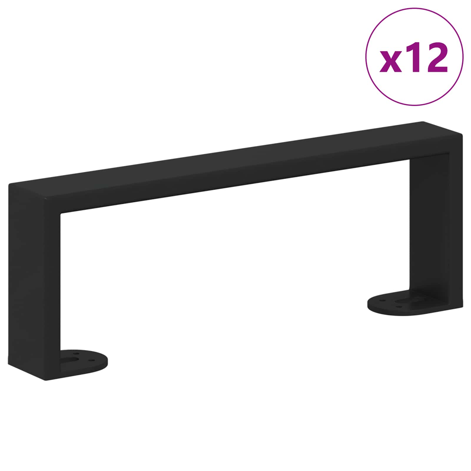Furniture Feet 12 pcs Black 28.1 x 4 x 10 mm Iron